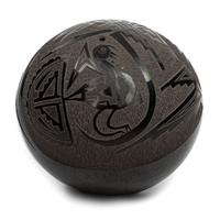 Sgraffito Blackware Seed Jar