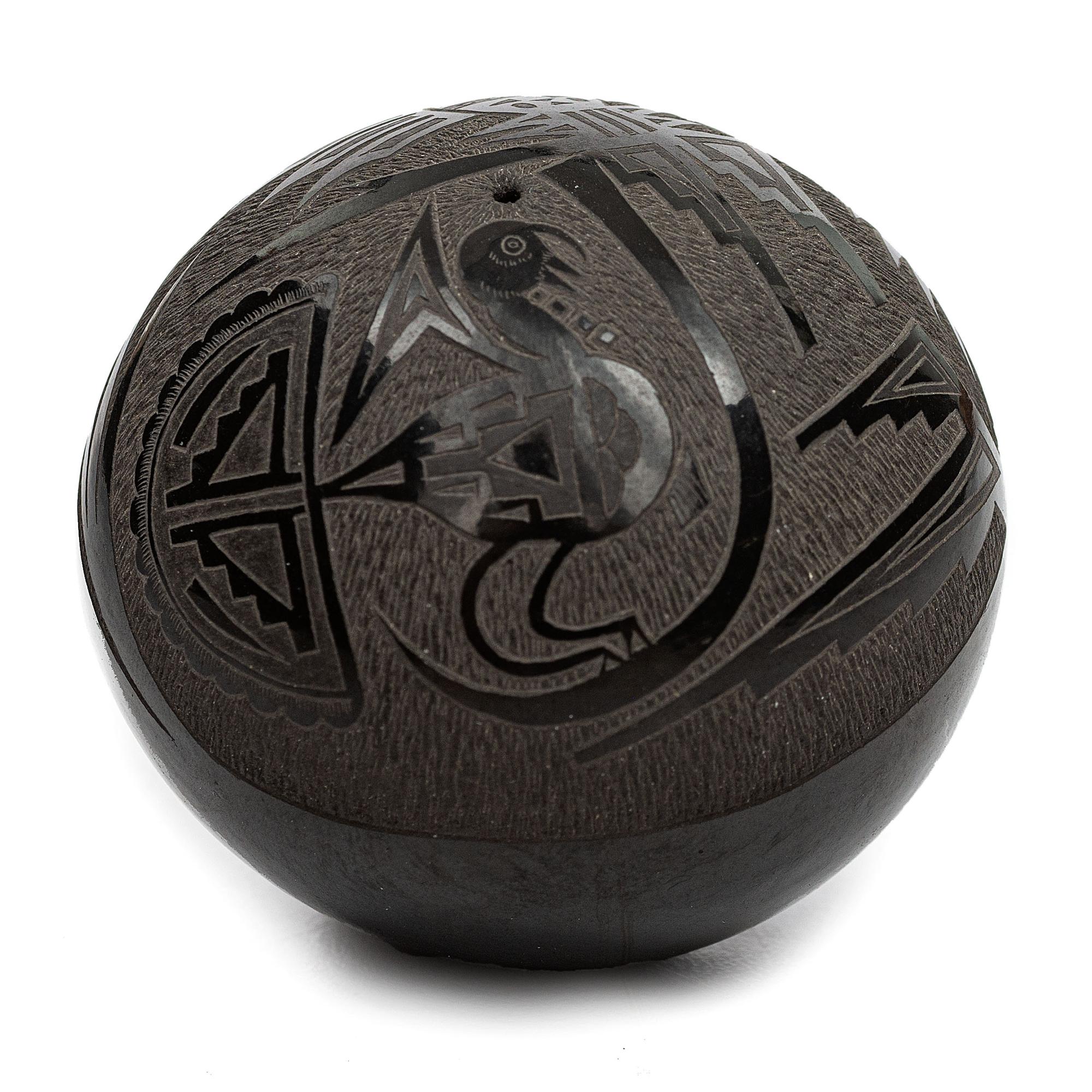 Sgraffito Blackware Seed Jar