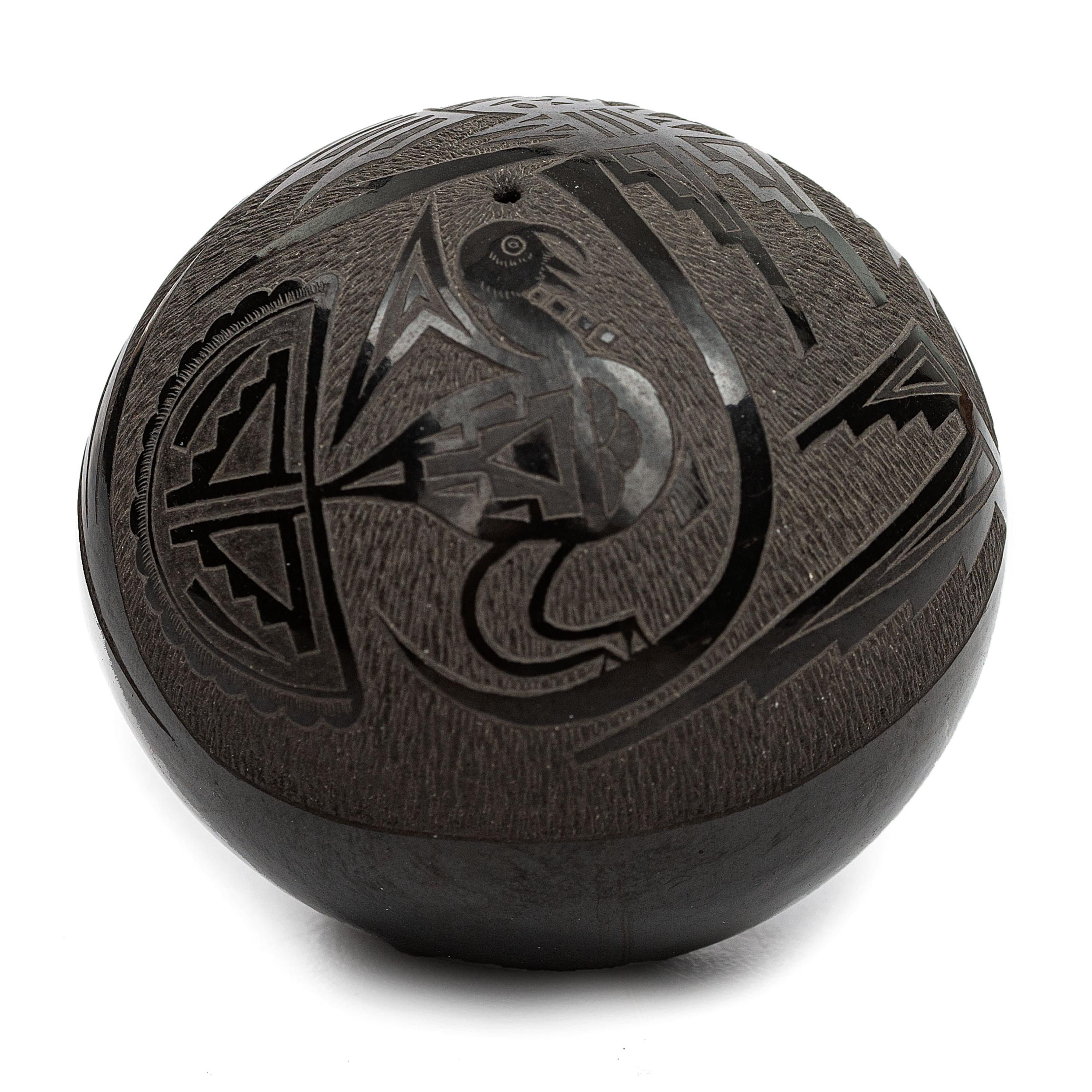 Sgraffito Blackware Seed Jar
