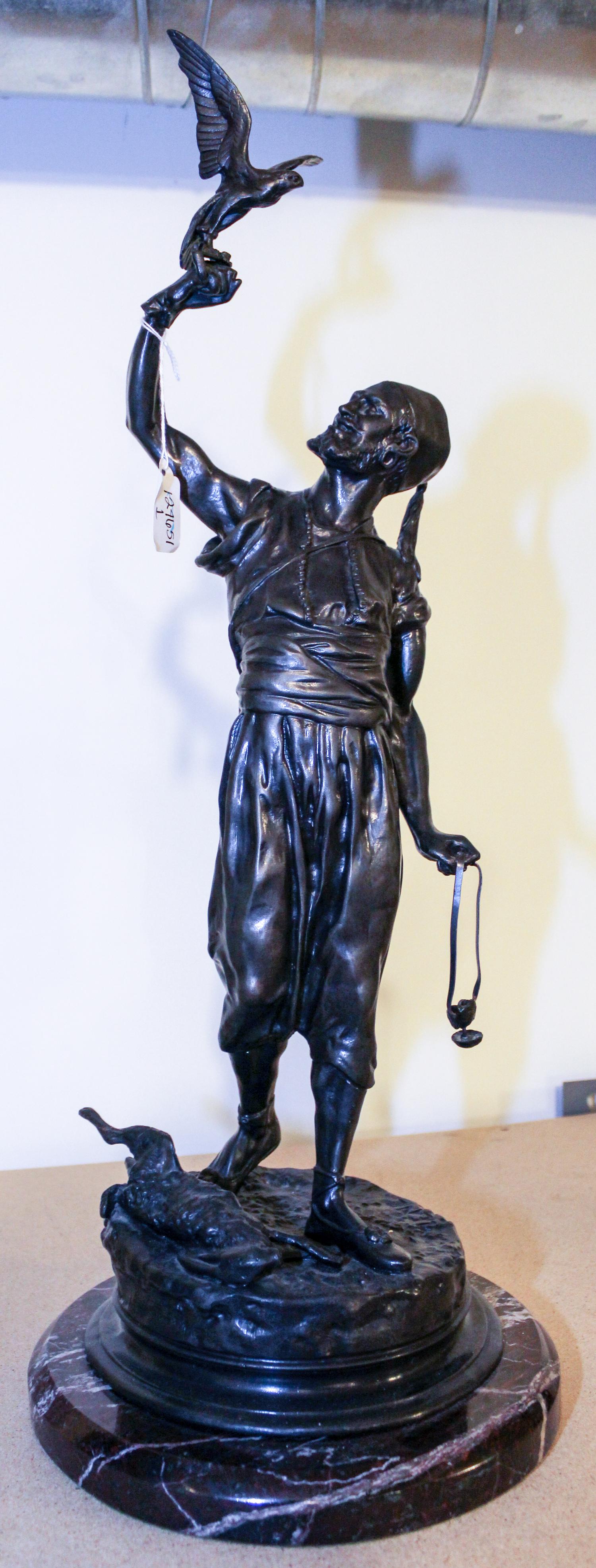 A Bronze Sculpture, J.P. Menes. Height 26 inches overall.