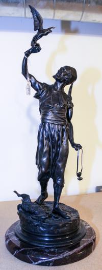 A Bronze Sculpture, J.P. Menes. Height 26 inches overall.