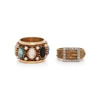 COLLECTION OF YELLOW GOLD AND GEMSTONE RINGS