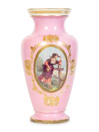 Two Continental Painted and Gilded Porcelain Vases