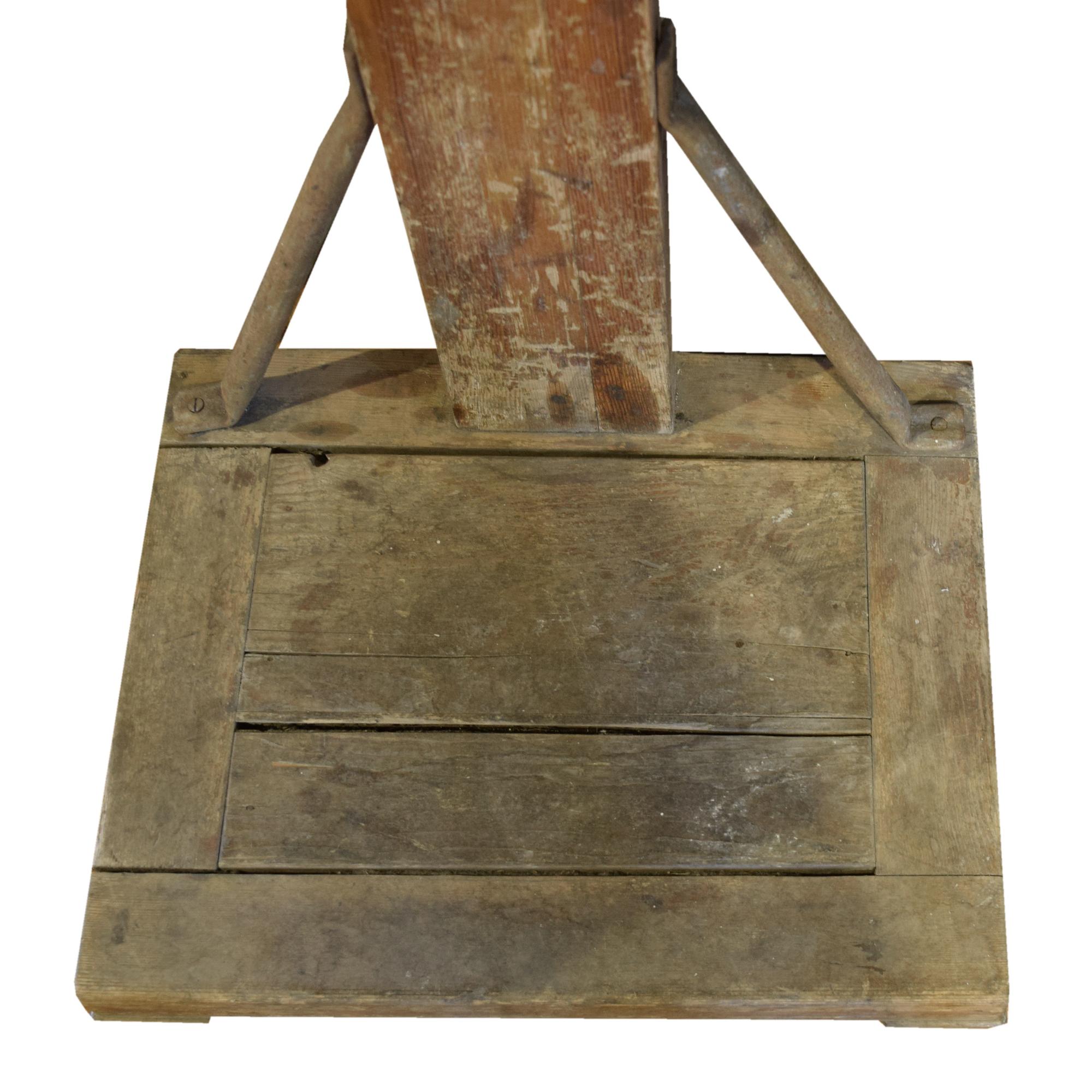 A Wood and Iron Stadiometer 19.5" W x 16" D x 90.5" H — Germany, Circa 1900