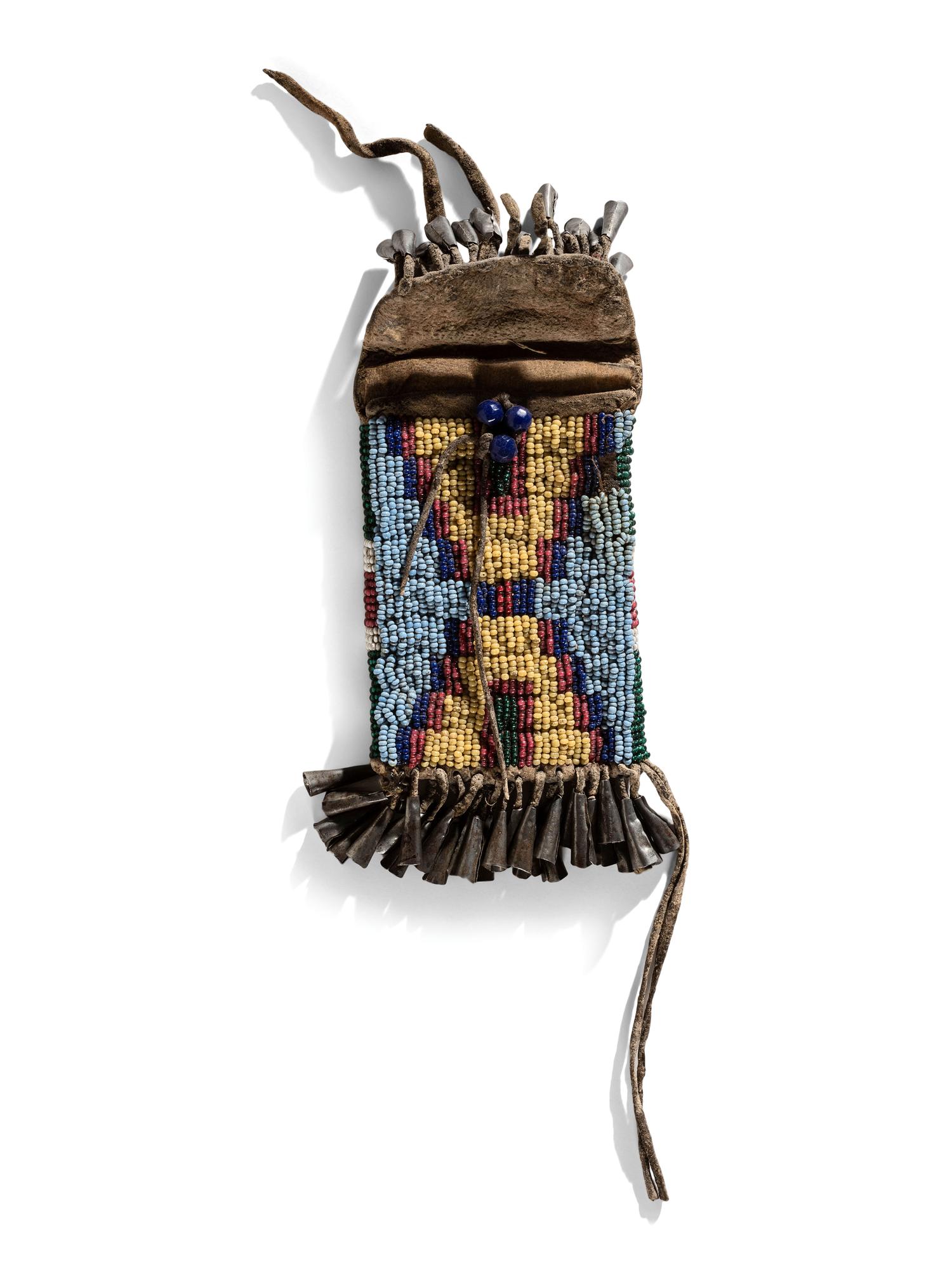 Assiniboine Beaded Hide Strike-A-Light Bag