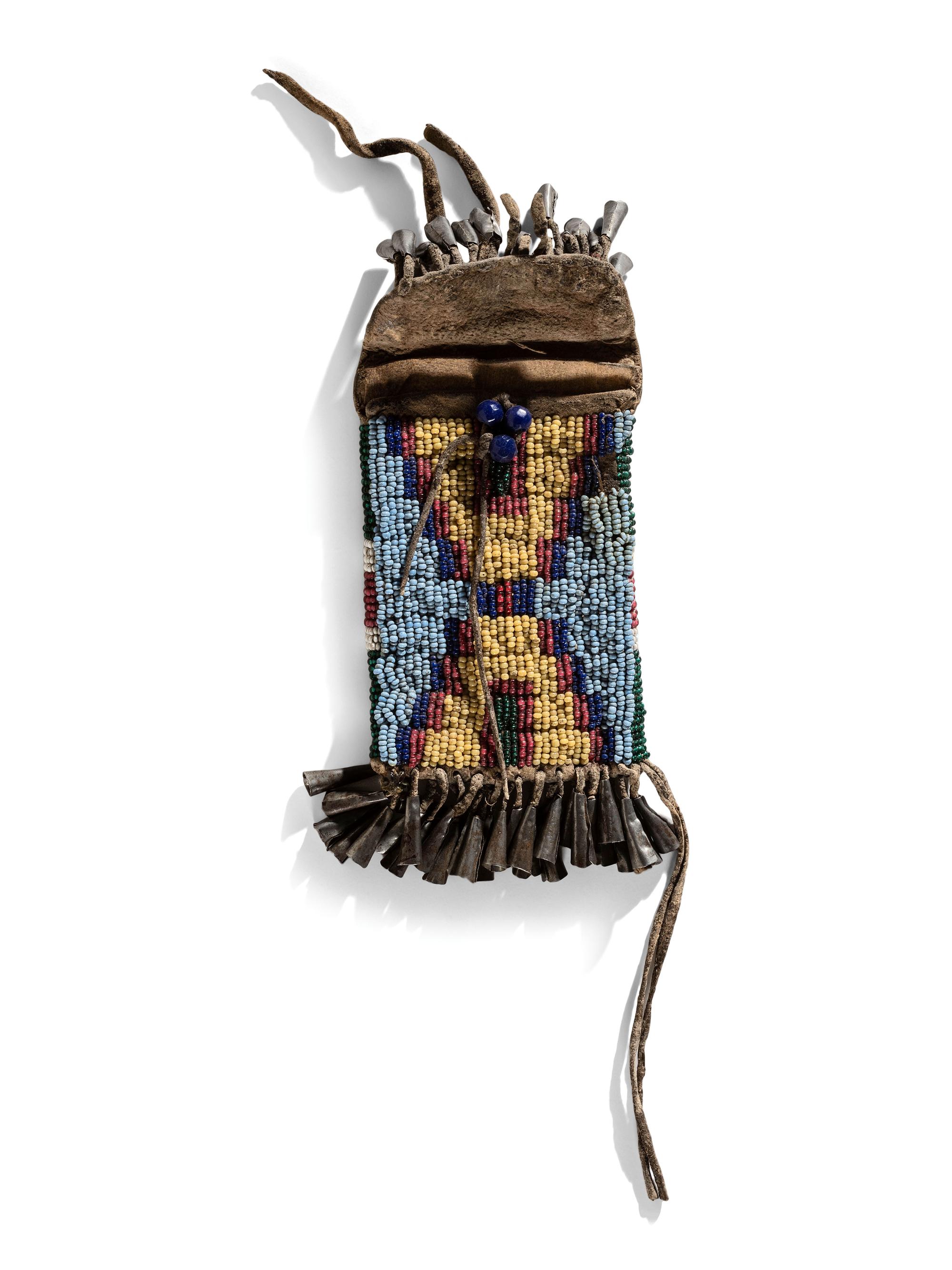 Assiniboine Beaded Hide Strike-A-Light Bag