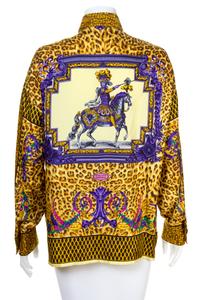 A Gianni Versace Silk Atelier Print Shirt, Size 42.