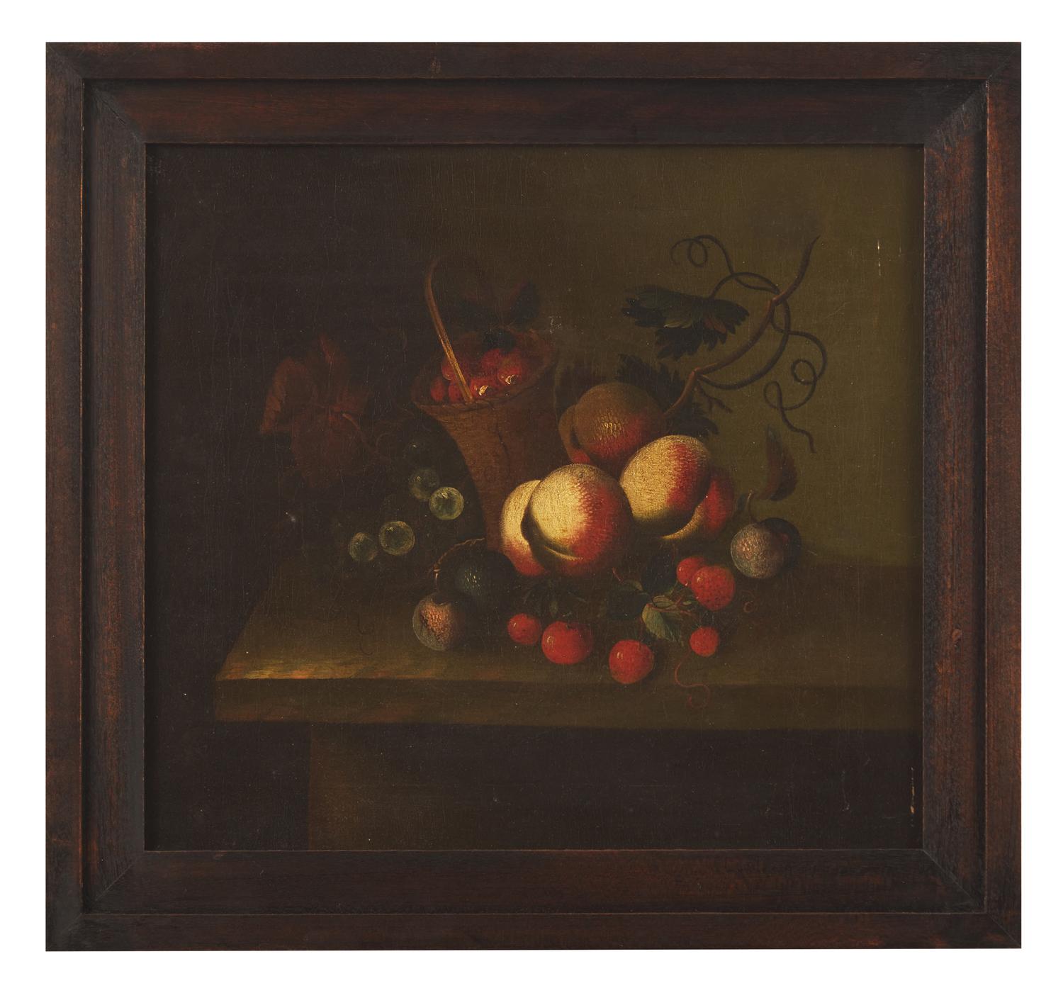 Mixed Fruits and Flowers (a pair of paintings)