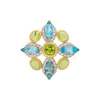 MAZ, DIAMOND, AND MULTIGEM BROOCH/PENDANT