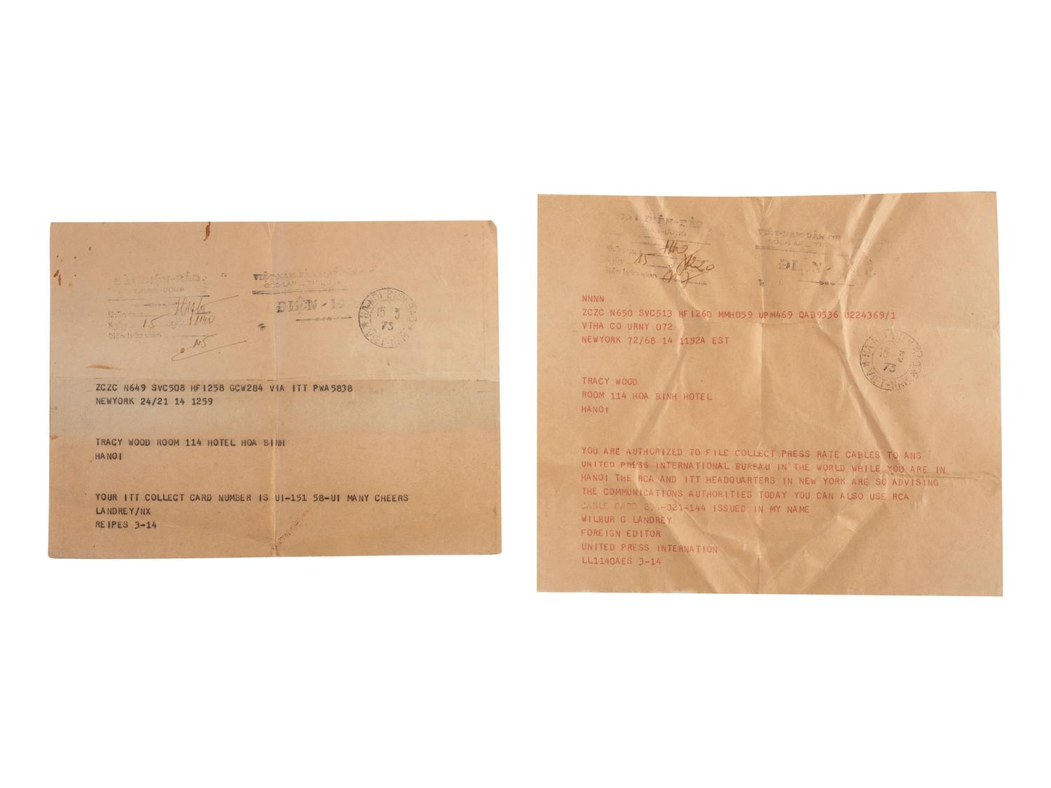 [VIETNAM WAR] - [WOMEN]. Vietnam War-era papers of Pulitzer Prize-winning combat journalist Tracy A. Wood (1943-2020), including documents related to the 1973 release of American POWs in Hanoi.