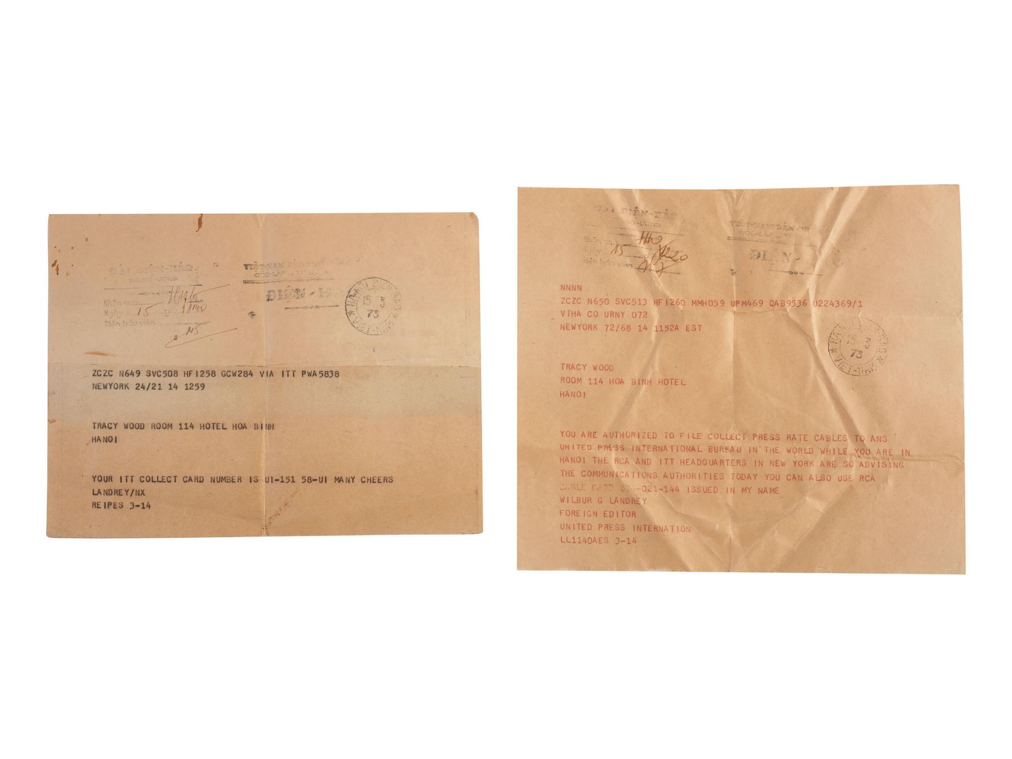 [VIETNAM WAR] - [WOMEN]. Vietnam War-era papers of Pulitzer Prize-winning combat journalist Tracy A. Wood (1943-2020), including documents related to the 1973 release of American POWs in Hanoi.