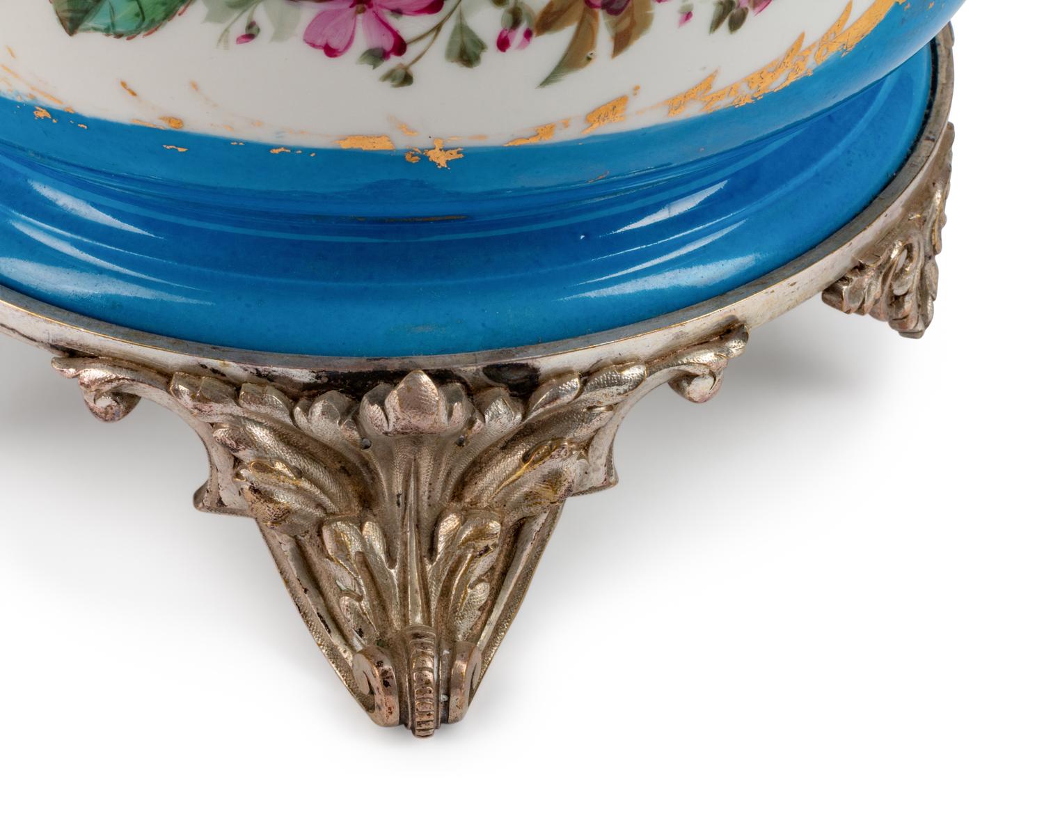 A Silvered Bronze-Mounted Sèvres Style Porcelain Jardinière — LATE 19TH CENTURY