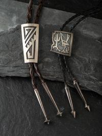 Pair of Silver Overlay Bolo Ties