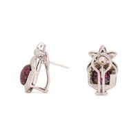 LEVIAN, DIAMOND AND RUBY EARCLIPS