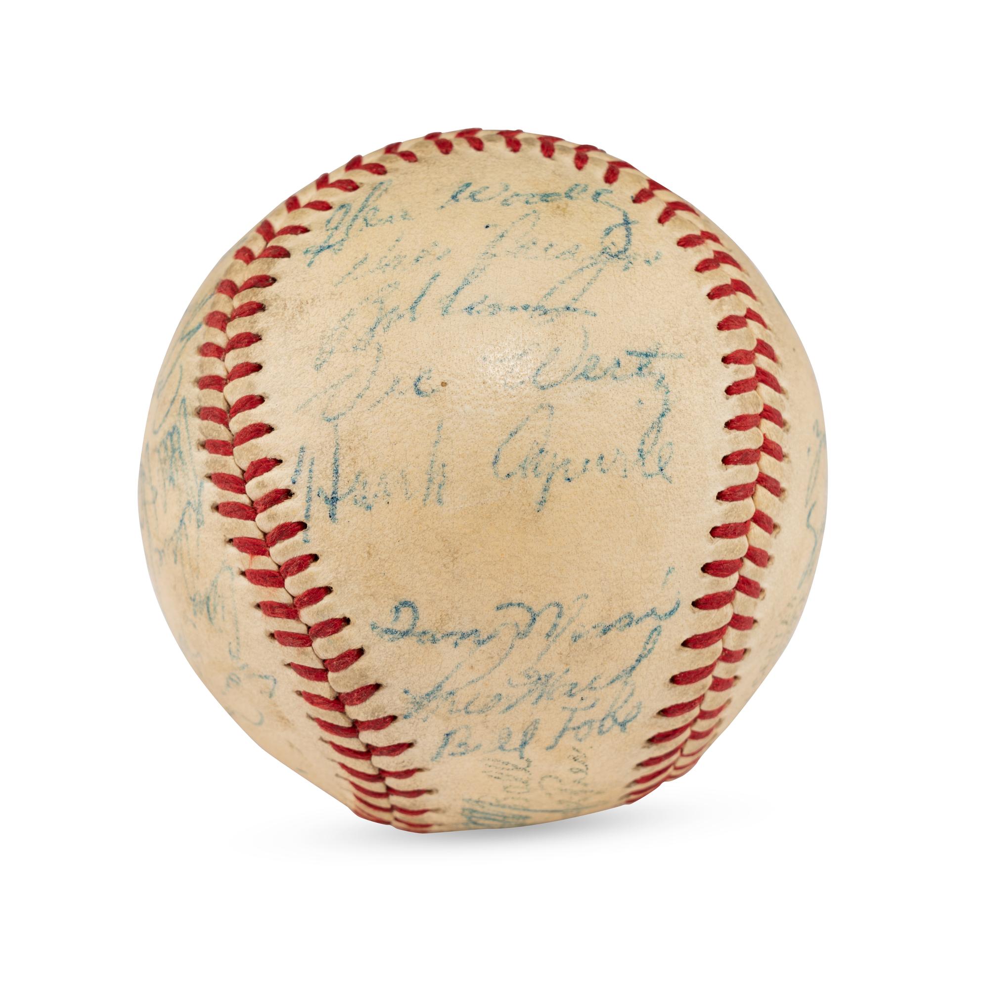 A 1956 Cleveland Indians Team Signed Autograph Baseball (PSA Letter of Authenticity),