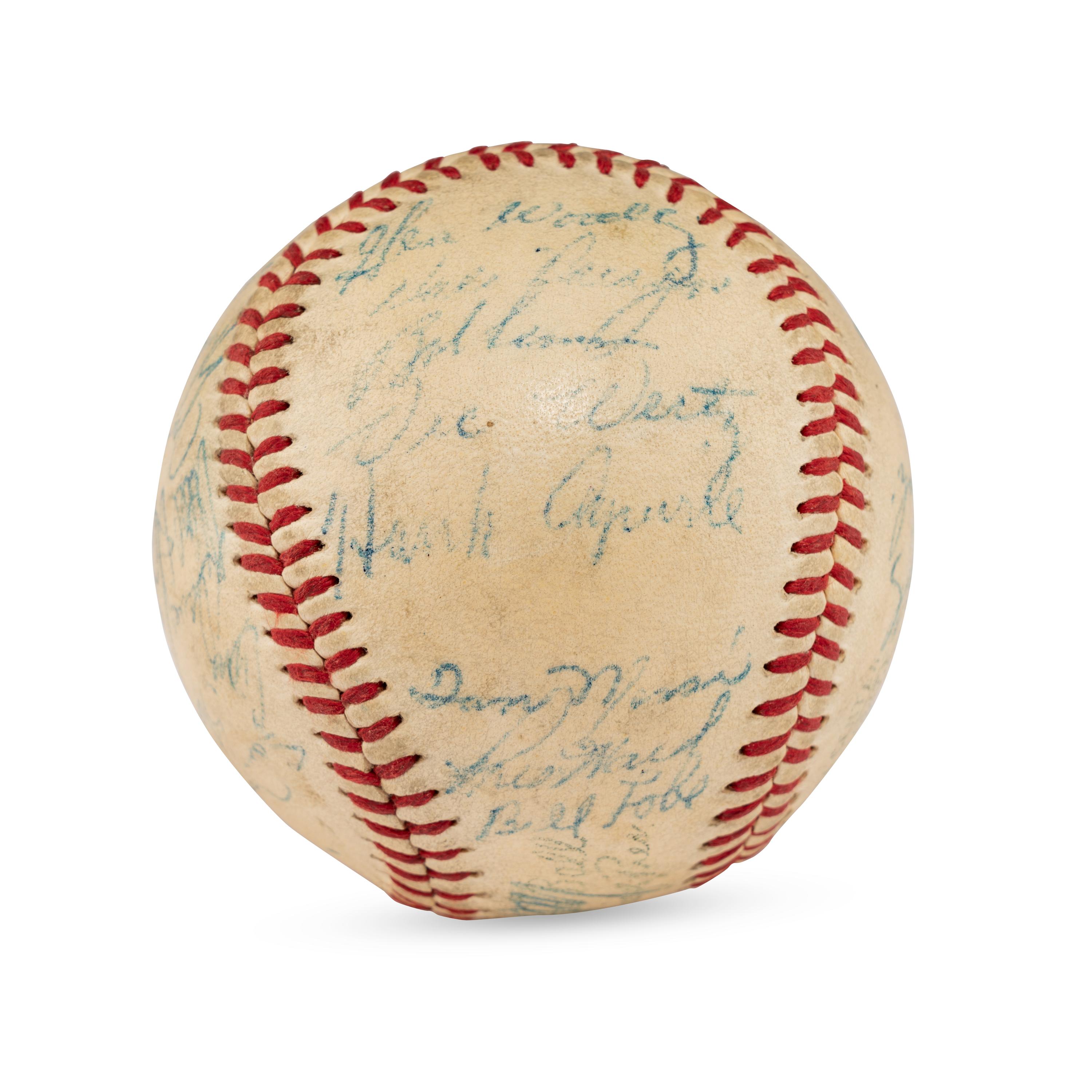 A 1956 Cleveland Indians Team Signed Autograph Baseball (PSA Letter of Authenticity),