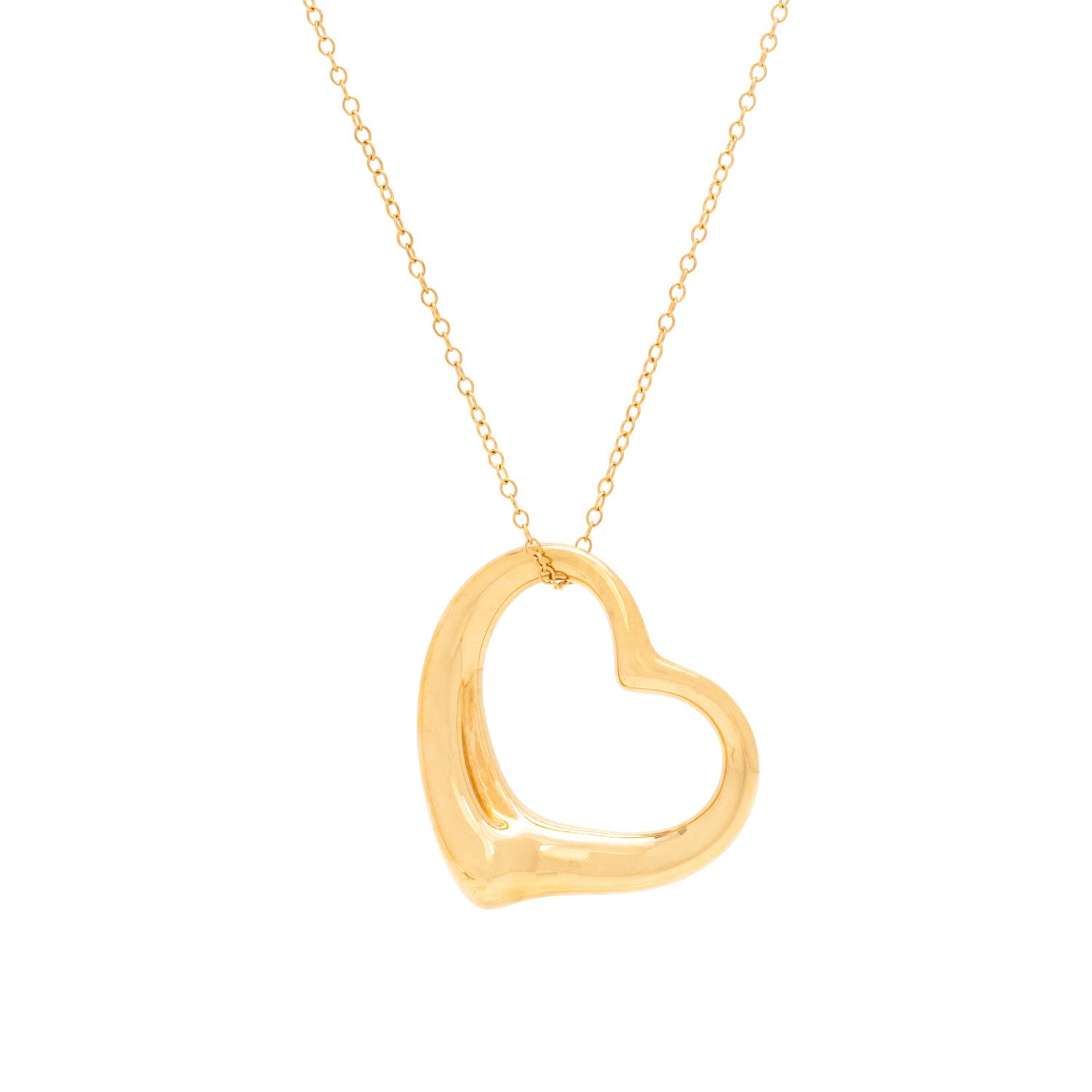 TIFFANY & CO., ELSA PERETTI, YELLOW GOLD 'OPEN HEART' NECKLACE