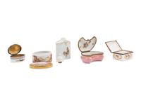 Five French and German Porcelain Boxes