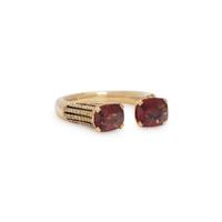 SPINEL, DIAMOND, AND YELLOW GOLD RING