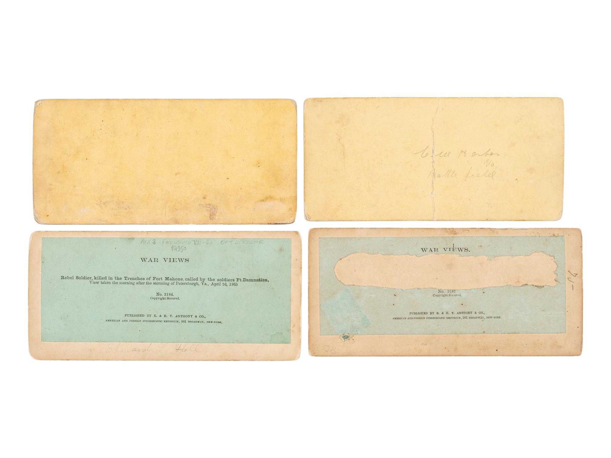 [CIVIL WAR]. 13 stereoviews featuring deceased soldiers, including at Petersburg, Fredericksburg, and Cold Harbor.