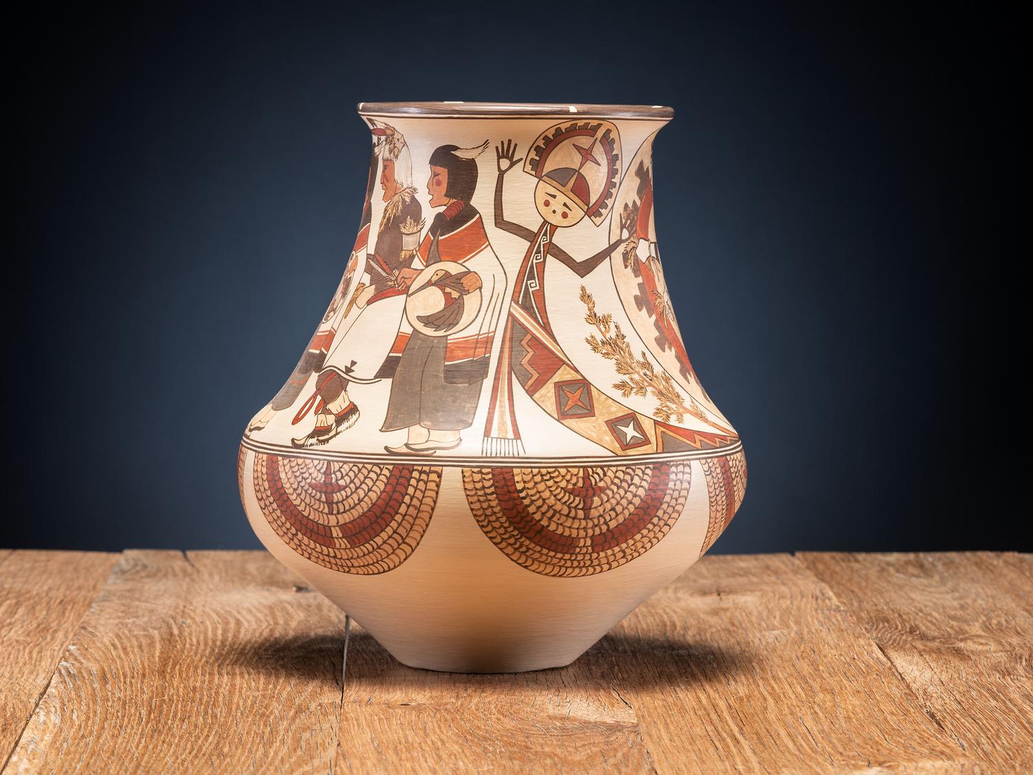 Polychrome Pottery Jar, Dancers