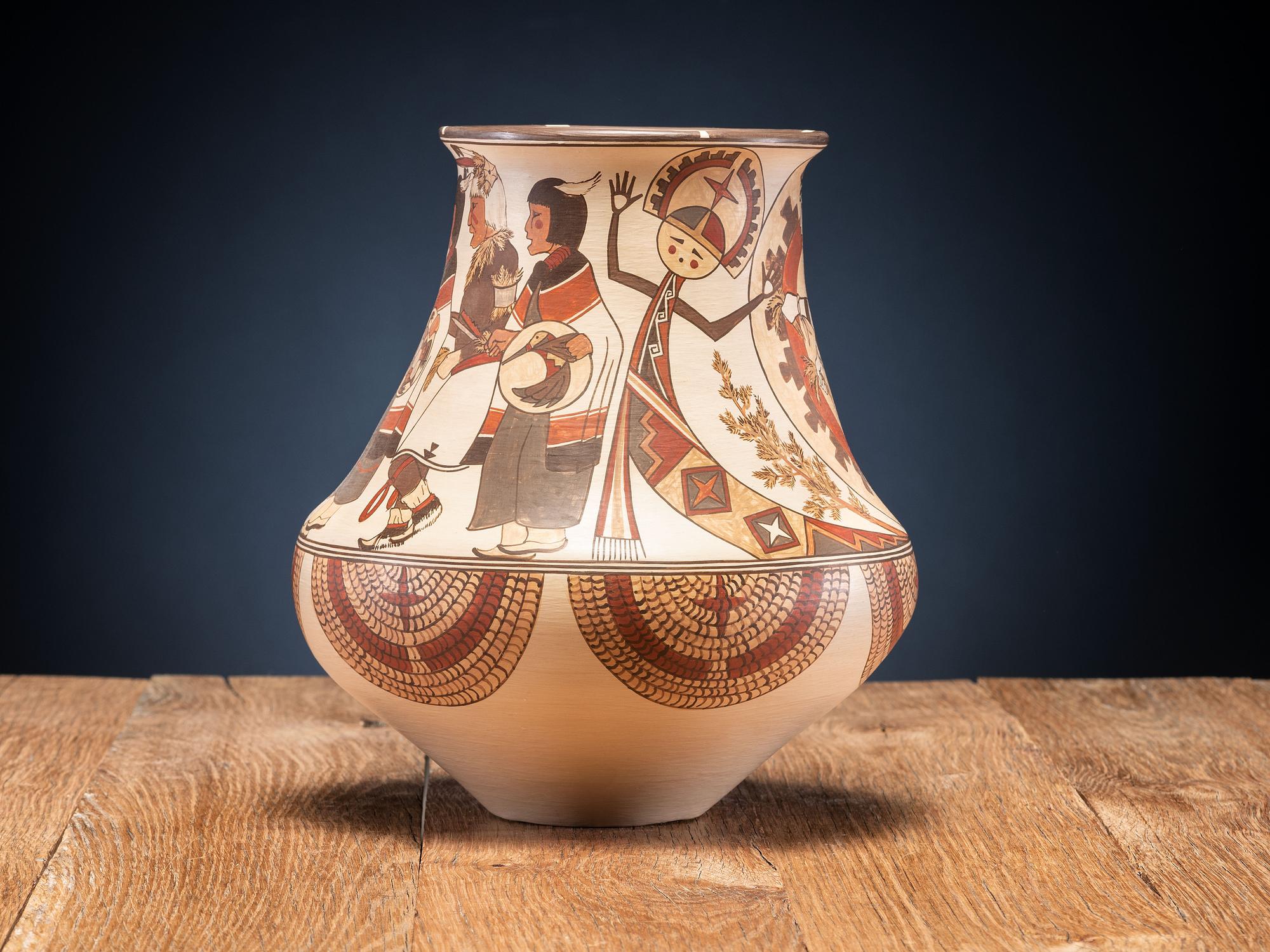 Polychrome Pottery Jar, Dancers