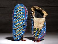 Sioux Fully Beaded Hide Moccasins