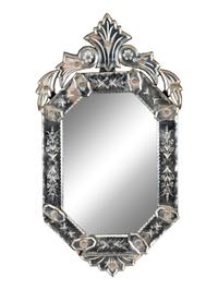 A Venetian Etched Glass Mirror