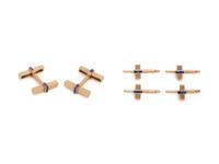 TIFFANY & CO, YELLOW GOLD AND SAPPHIRE DRESS SET