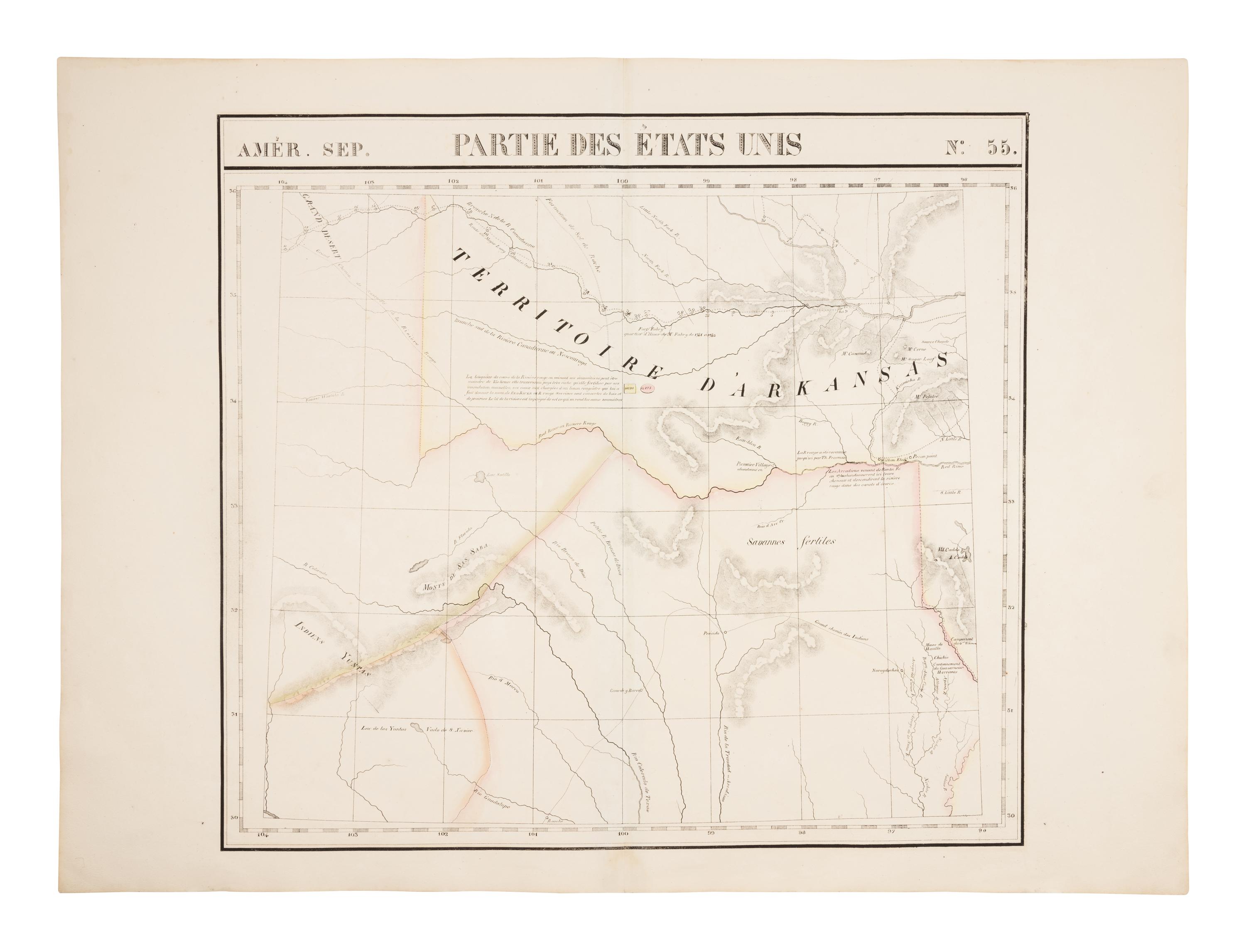 VANDERMAELEN, Philippe Marie Guillaume (1795-1869). 5 large-scale colonial maps of Texas. [Brussels]: H. Ode, April & June, 1825.