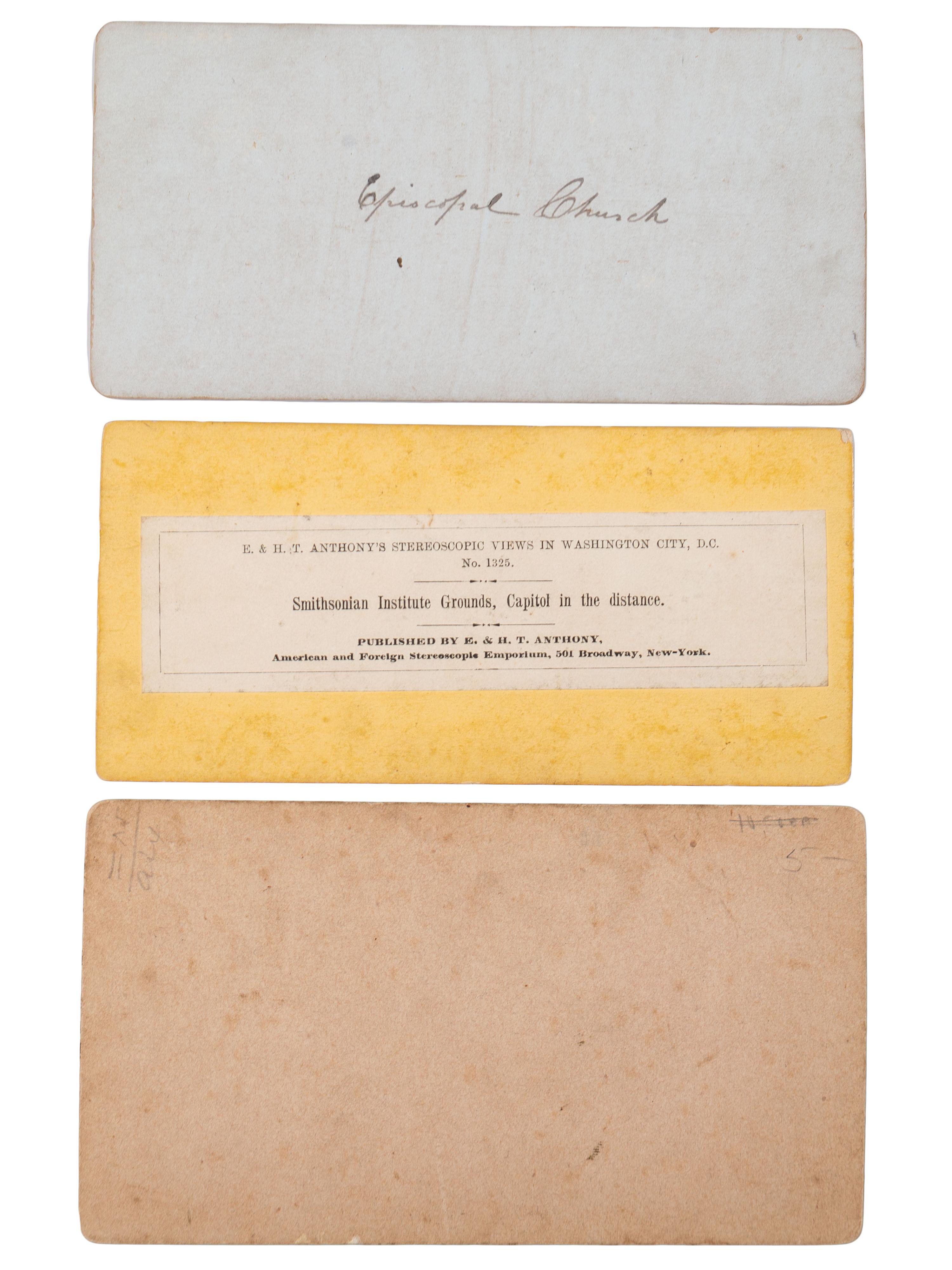 [EARLY PHOTOGRAPHY]. A group of approx. 95 stereoviews highlighted by images of US presidents, views in and around Washington, DC and Mount Vernon, and African American and female subjects.