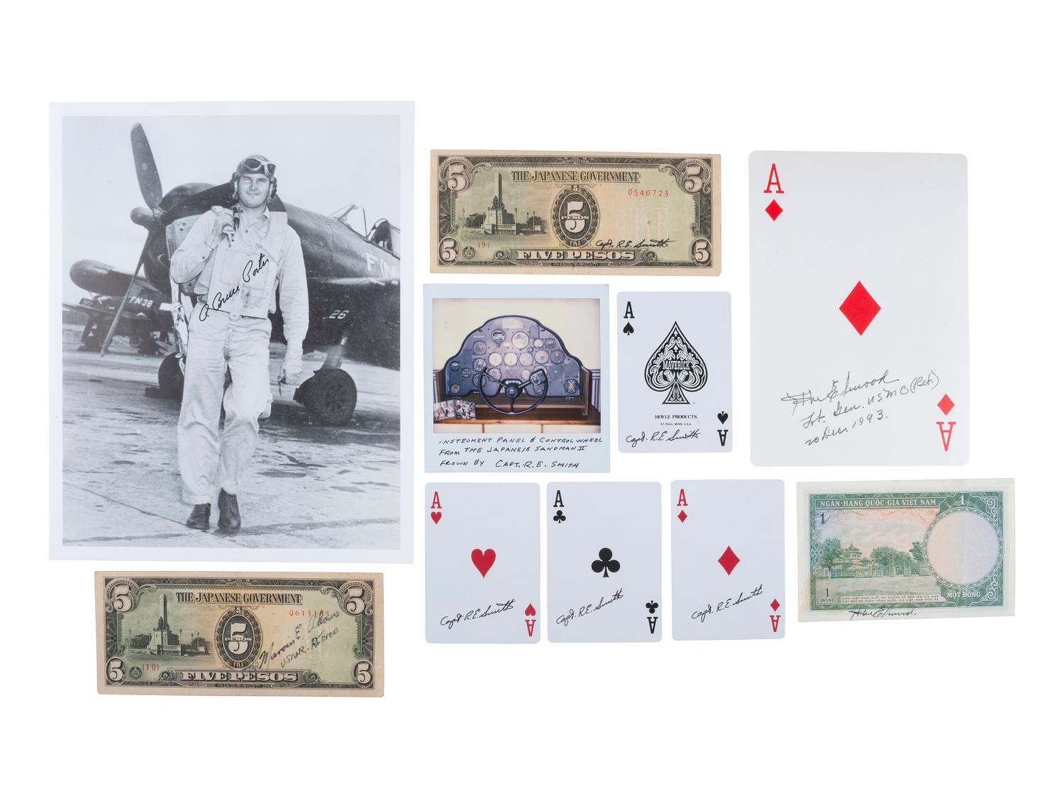 [WWII]. Large group of signatures of American aces and aviators.
