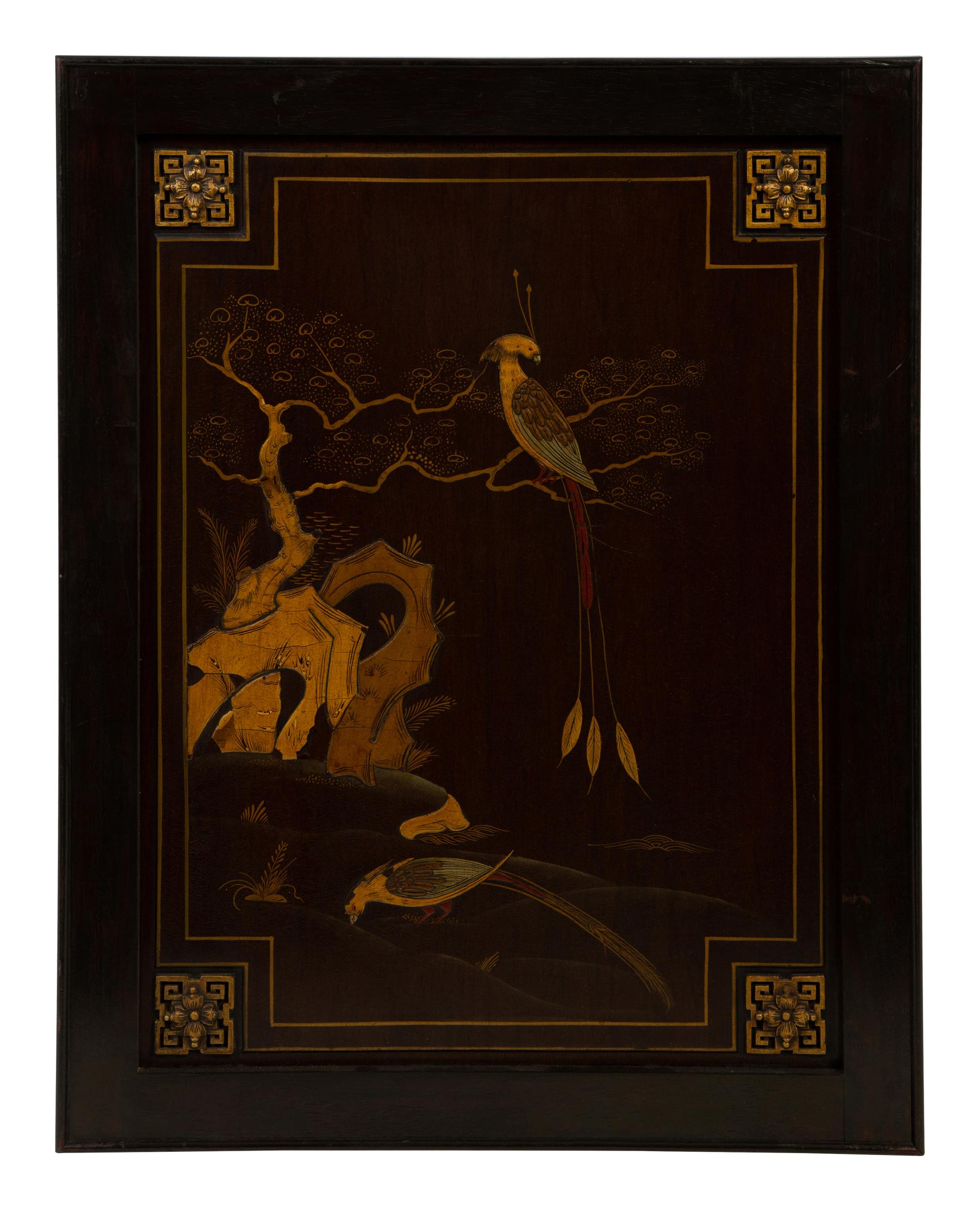 A Set of Six Chinoiserie Lacquered Panels — 19TH/20TH CENTURY