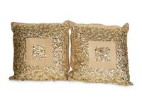 Two Jeweled Silk Pillows — 20th Century