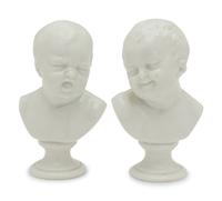 A Pair of Meissen Porcelain Busts of Children