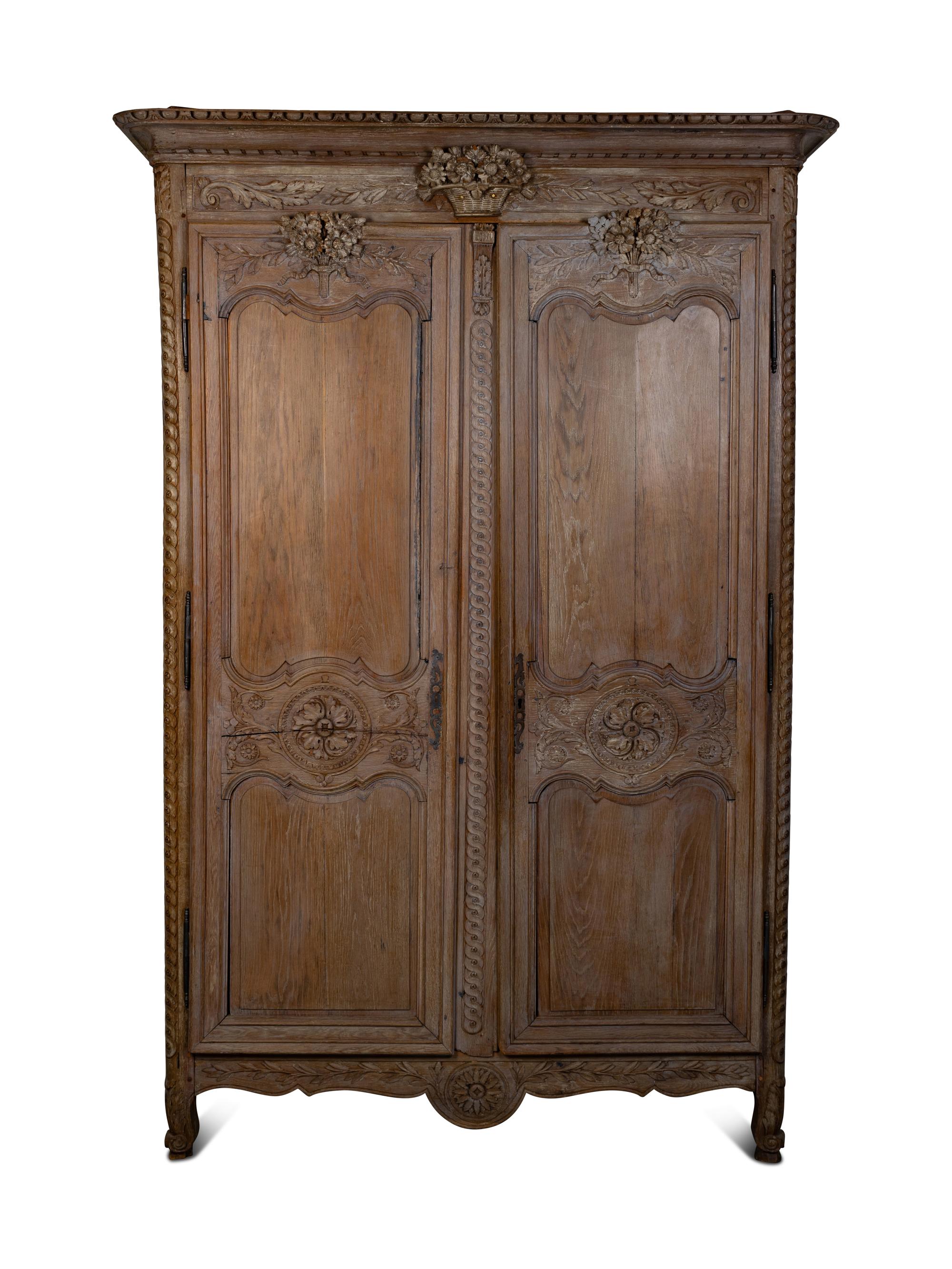 A Louis XVI Cerused Oak Armoire