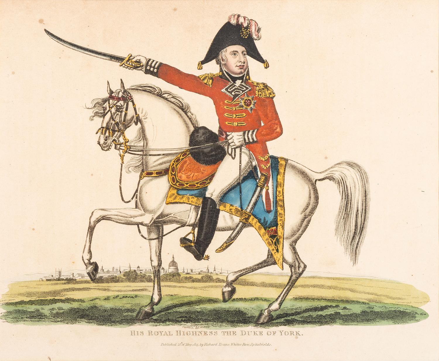 Six Hand-Colored Engravings of Napoleonic Wars Commanders