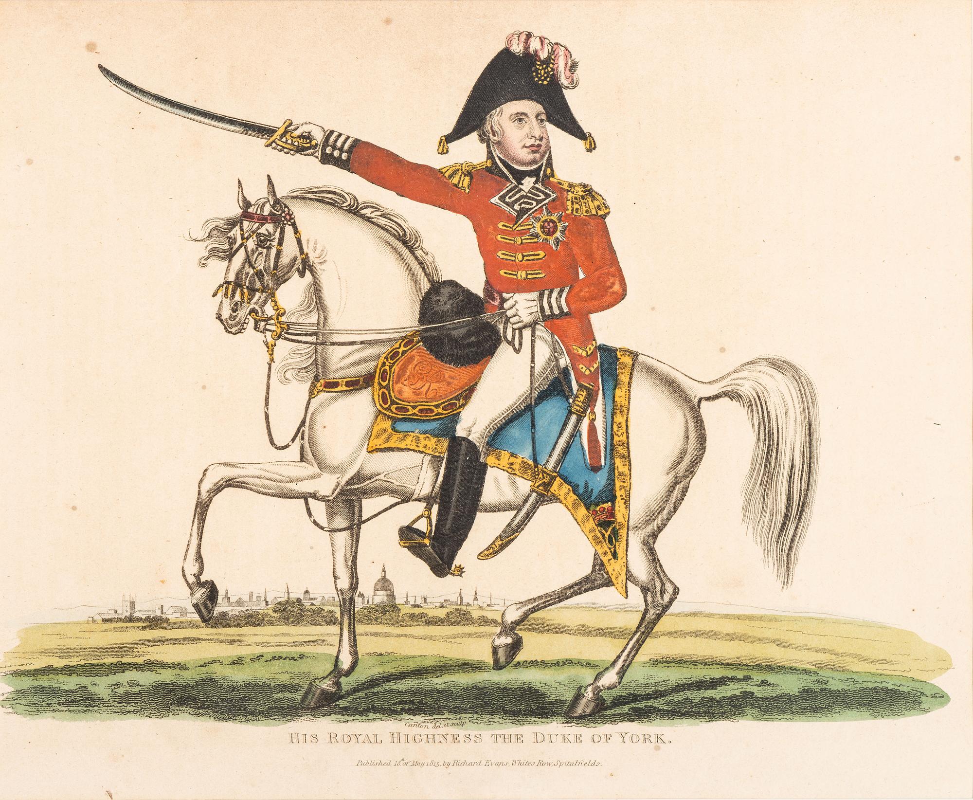 Six Hand-Colored Engravings of Napoleonic Wars Commanders