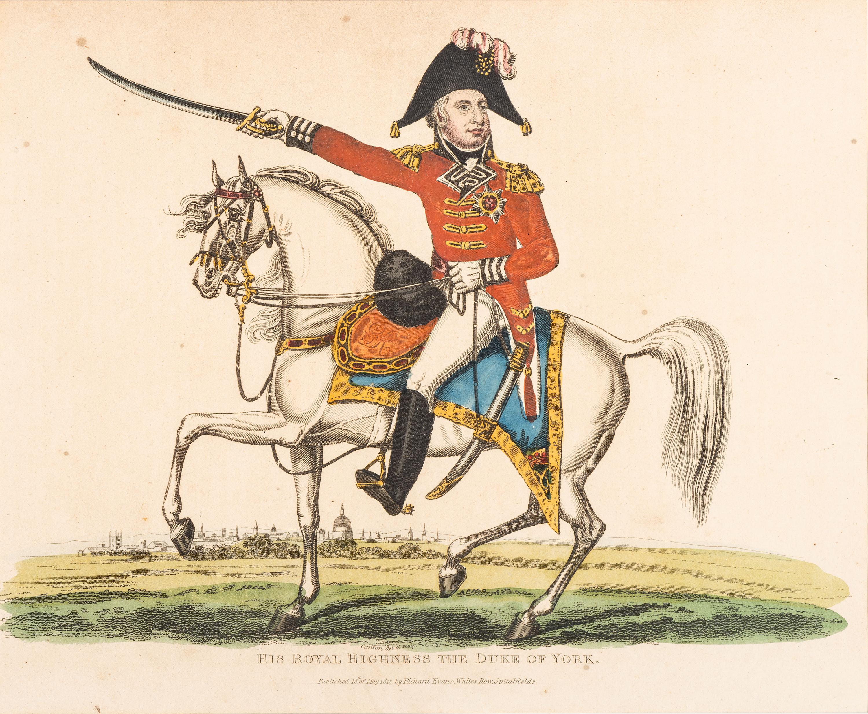 Six Hand-Colored Engravings of Napoleonic Wars Commanders