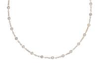 AARON BASHA, WHITE GOLD AND DIAMOND STATION NECKLACE