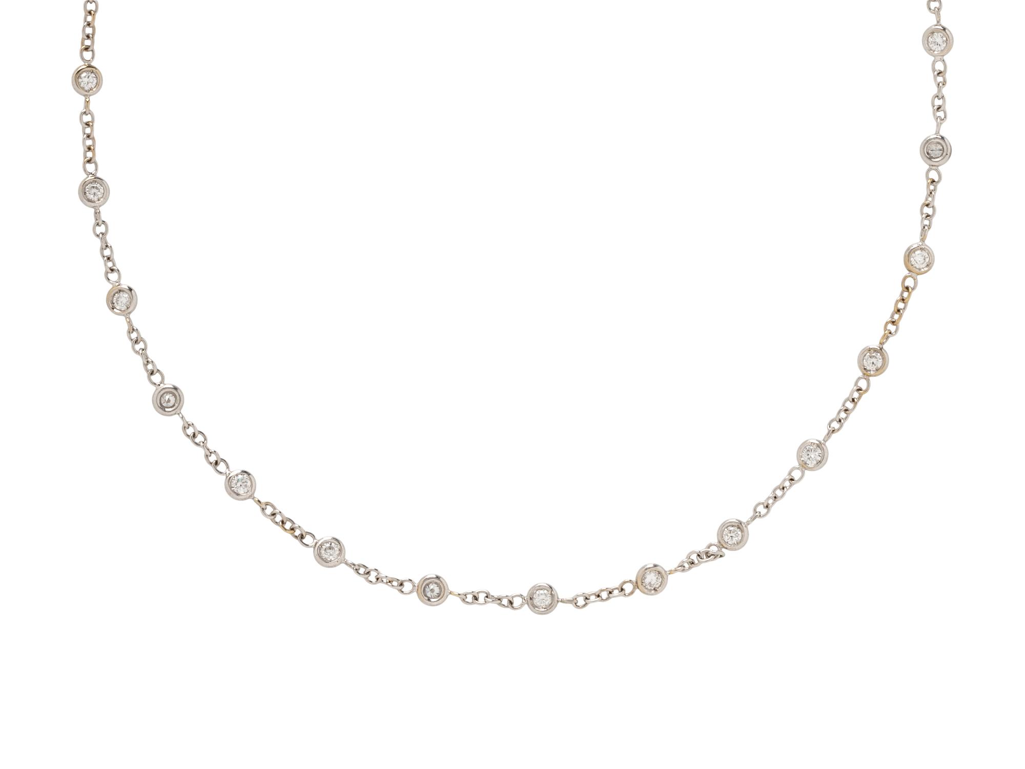 AARON BASHA, WHITE GOLD AND DIAMOND STATION NECKLACE