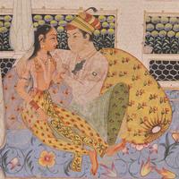 A Painting of an Amorous Scene Within the Harem of the Mughal Court, India, In the Manner of Jaipur, Rajasthan, 20th Century