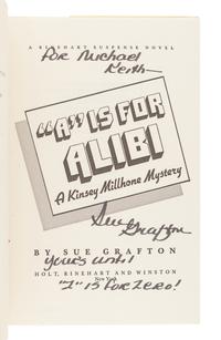 GRAFTON, Sue (1940-2017). A complete run of the Kinsey Millhone Alphabet Series. All FIRST EDITIONS, ALL SIGNED BY GRAFTON. Comprising: