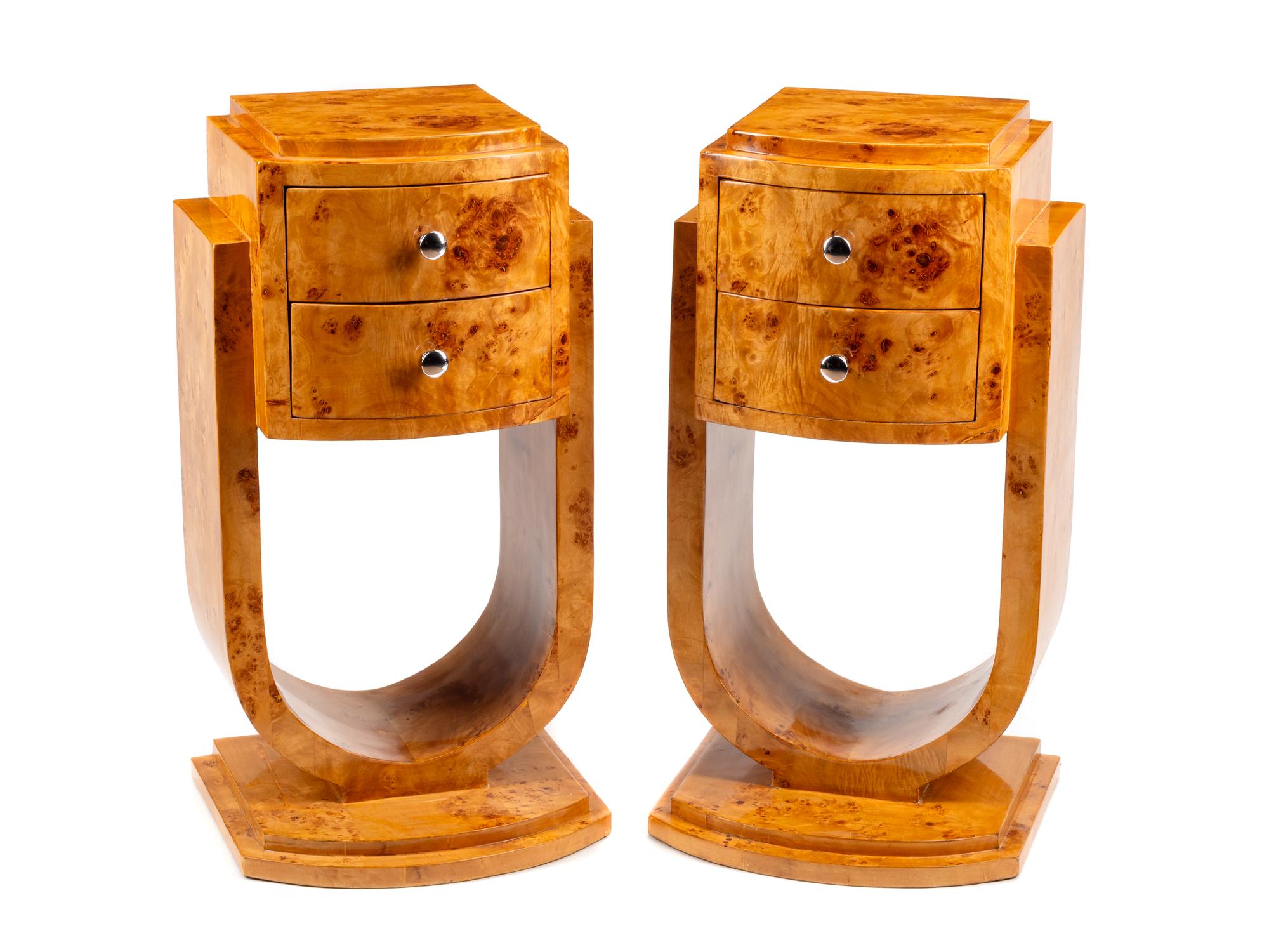 A Pair of Art Deco Style Two-Drawer Night Stands