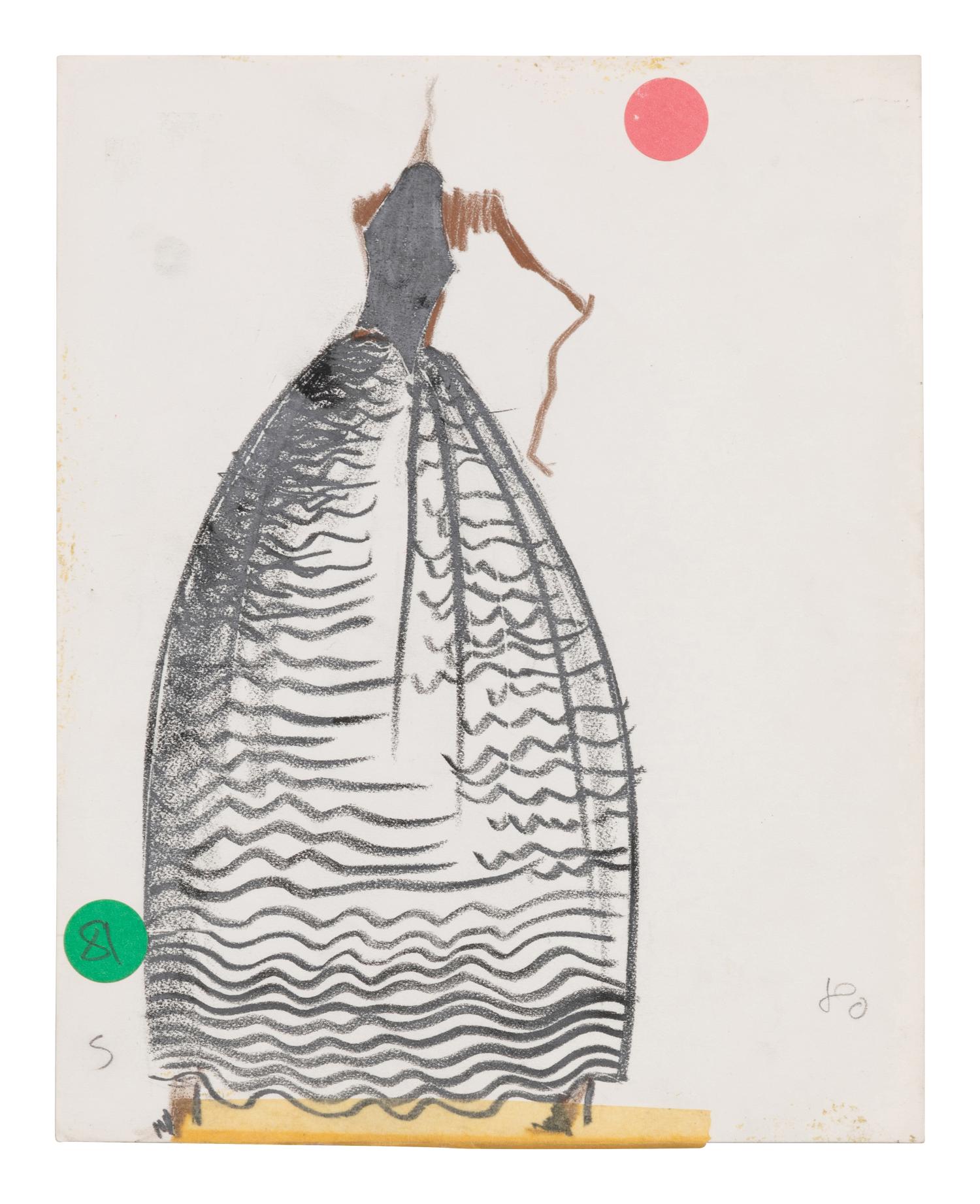 Two Alber Elbaz for Geoffrey Beene Fashion Illustrations, c.1991