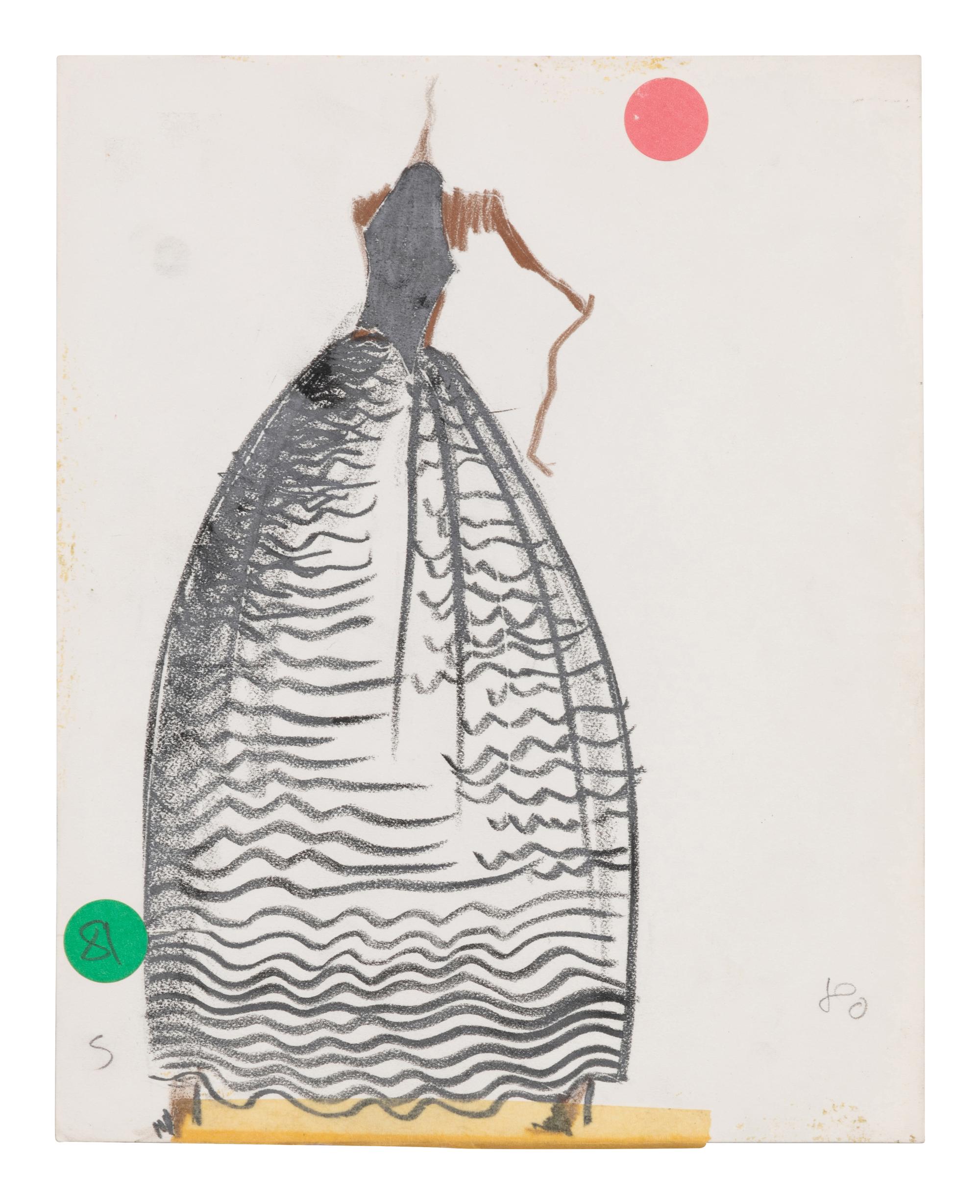 Two Alber Elbaz for Geoffrey Beene Fashion Illustrations, c.1991