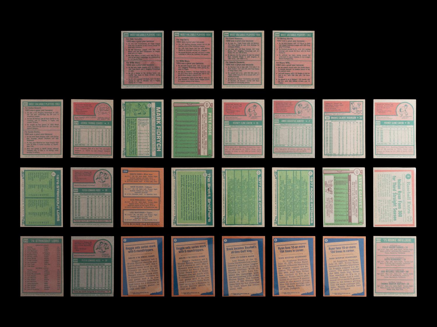 A Group of 56 1970s Topps Baseball Cards Featuring Multiple Hall of Famers and Notables,