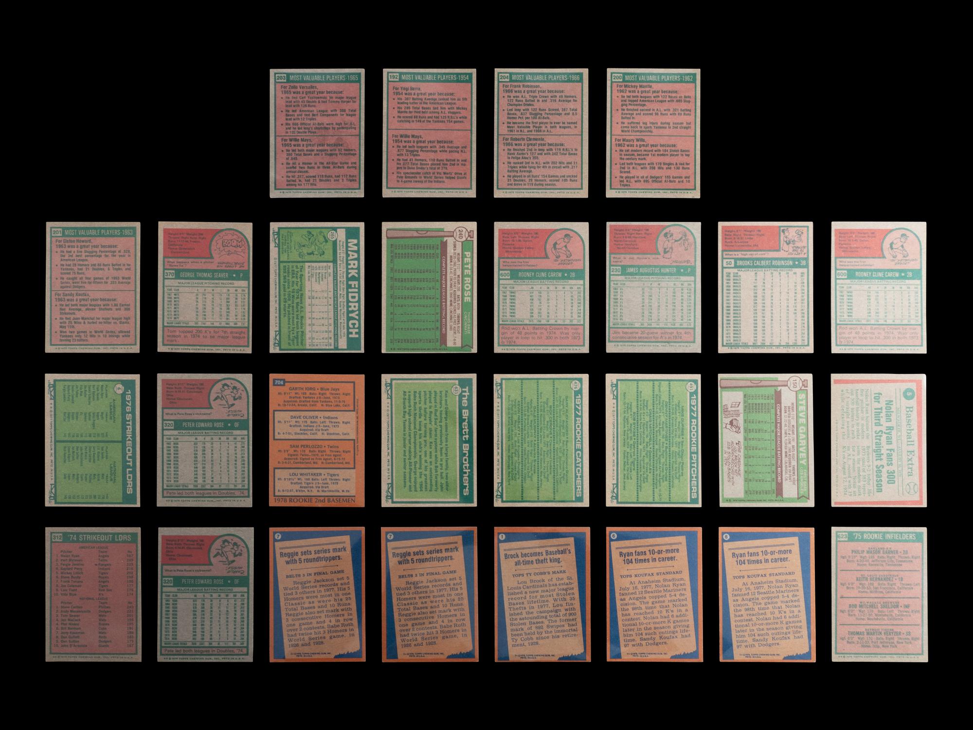 A Group of 56 1970s Topps Baseball Cards Featuring Multiple Hall of Famers and Notables,