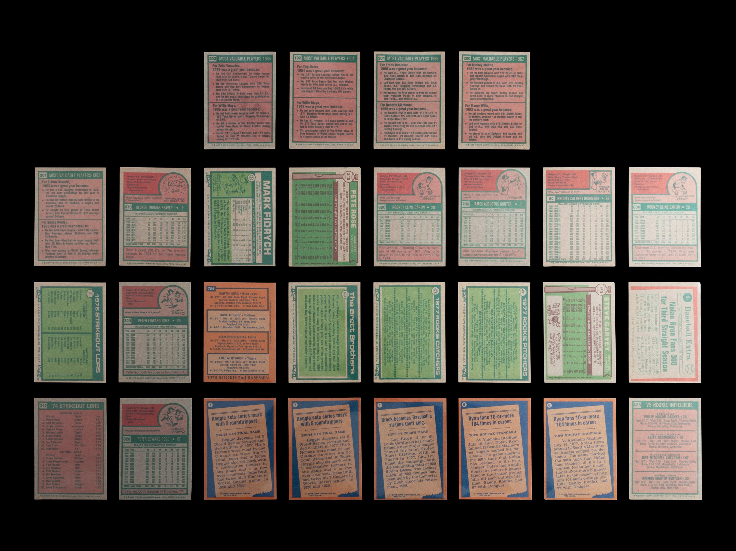 A Group of 56 1970s Topps Baseball Cards Featuring Multiple Hall of Famers and Notables,