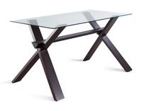 A Contemporary Glass-Top Desk with an X-Form Base